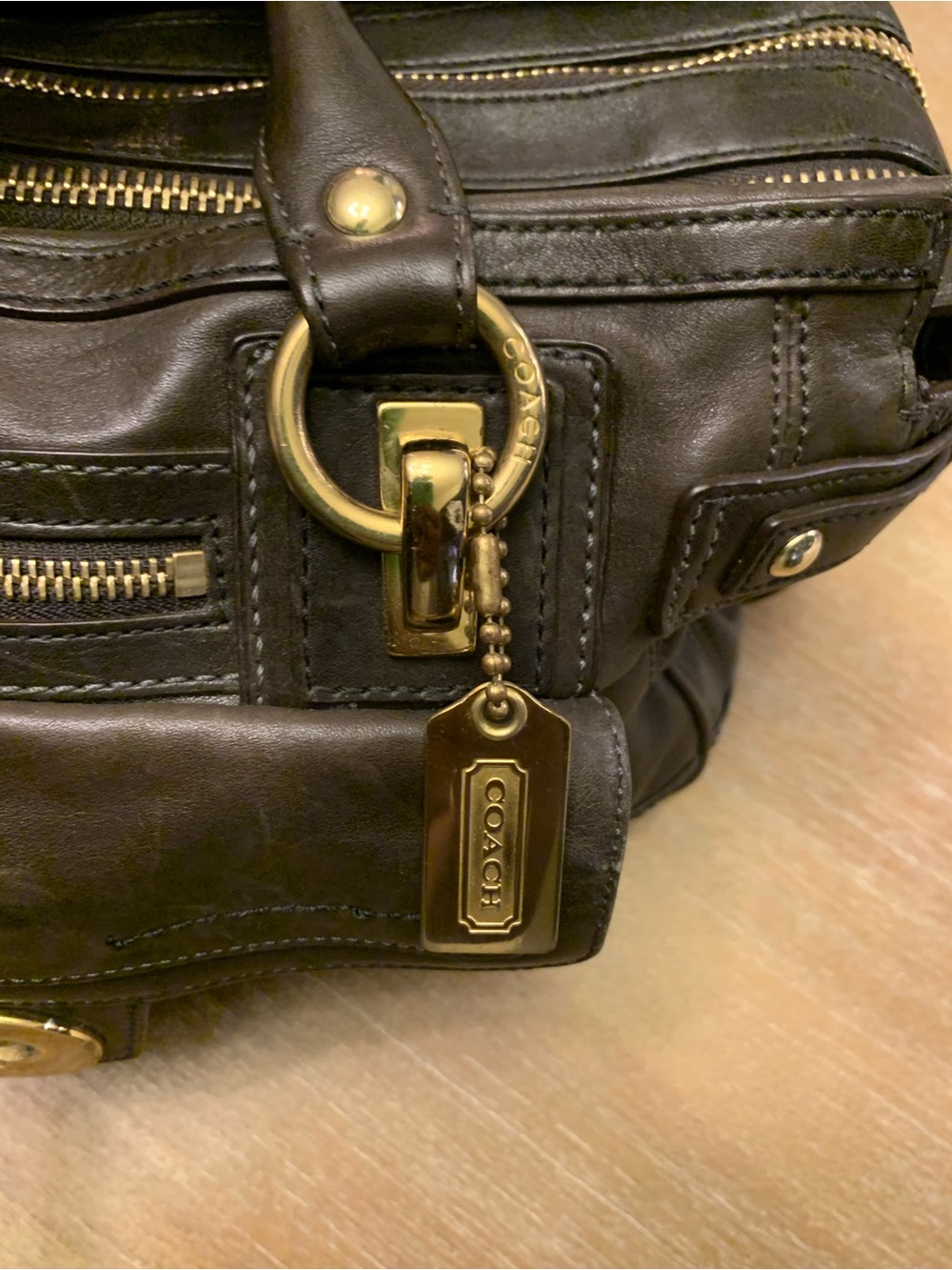 Vintage Coach  Hampton  Lindsay  Brown Leather Satchel - Picture 10 of 16